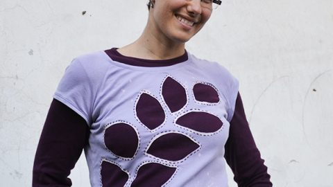 Layered reverse applique t-shirts: covering stains and holes