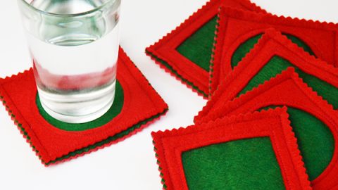 Seam Allowance Practice Tutorial: Simple Felt Coasters with Reverse Applique