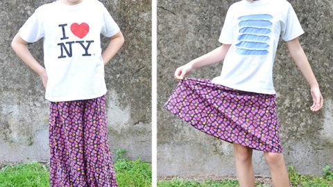 Trasforma dei pantaloni in una gonna in solo 15 minuti con questo refashion tutorial facile di www.cucicucicoo.com!