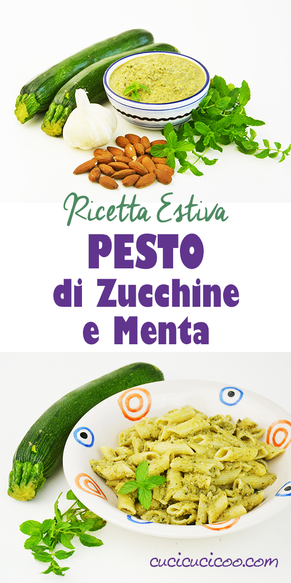 Prepara questa ricetta per un sugo estivo buonissimo in pochissimo tempo: Pesto di zucchine e menta con mandorle ed aglio! Perfetto per pasta o bruschette! #zucchine #ricettaestiva 