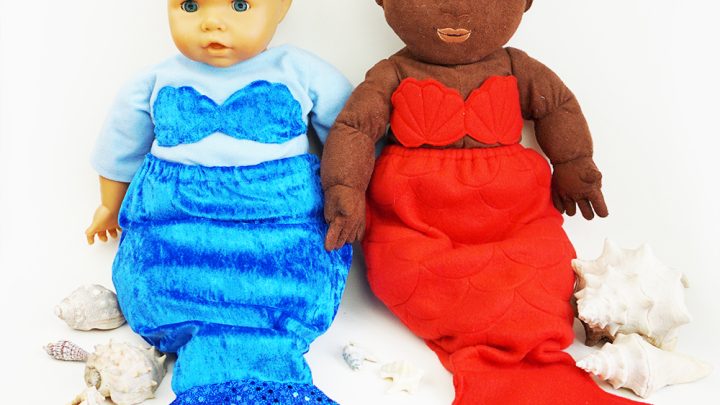 Questo piacerebbe tanto a mia figlia! Se realizzi vestiti per le bambole, questo cartamodello GRATIS fa per te! Cuci una coda da sirena per bambole fai da te con un reggiseno a conchiglia! #codadasirena #bambole #bamboledistoffa #sirena